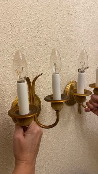 Apliques de pared antiguos latón