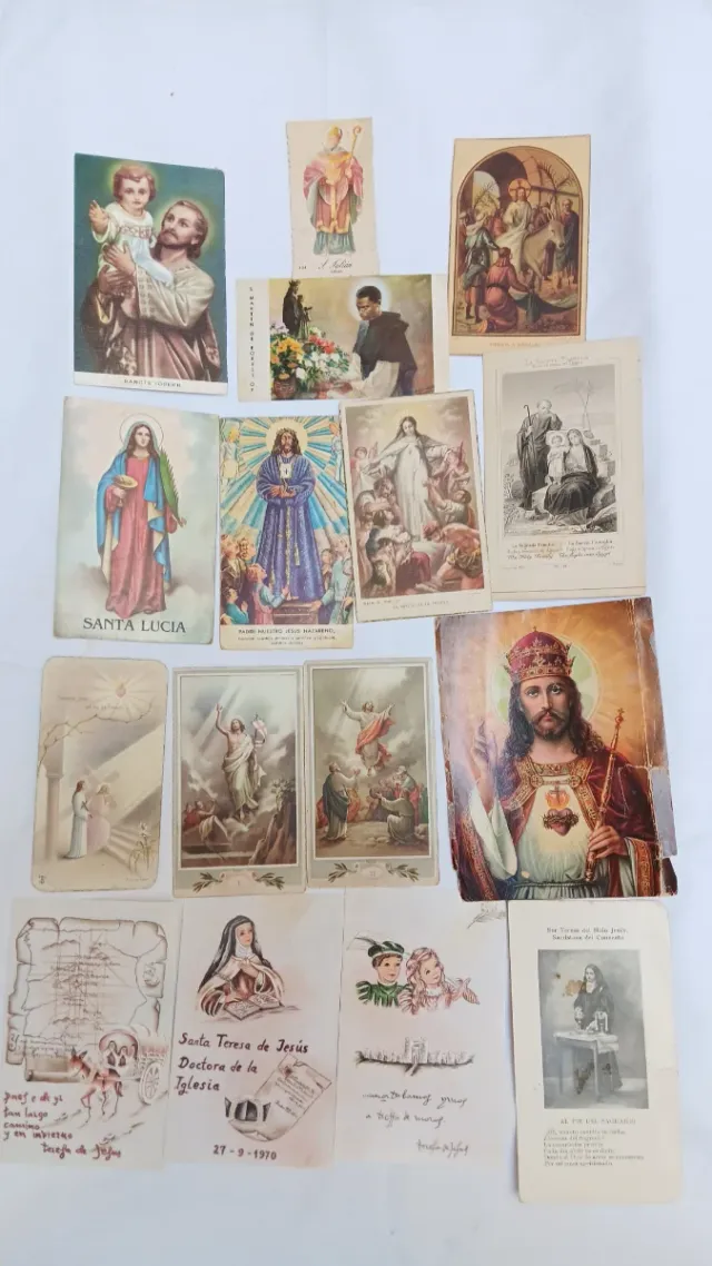 16 estampitas religiosas antiguas