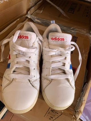 Zapatillas Adidas blancas y azules T36