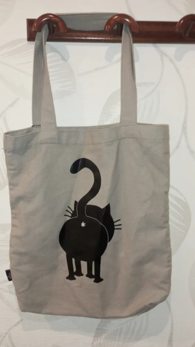 Bolso de tela con gato negro ED. THE CAT