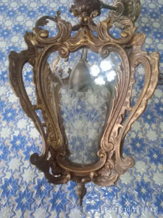 Lampadario vintage oro e trasparente