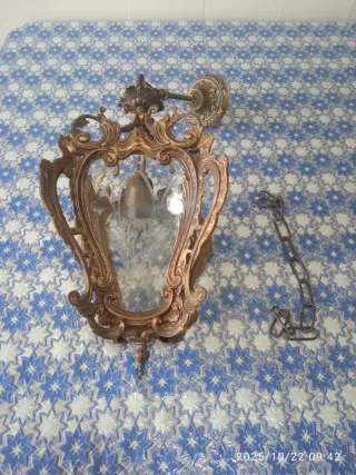 Lampadario vintage oro e trasparente