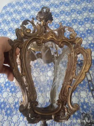 Lampadario vintage oro e trasparente