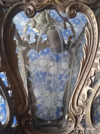 Lampadario vintage oro e trasparente