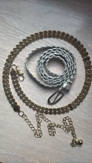 Cinturón cadena dorado y plateado
