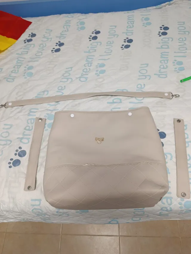 Bolso para carrito de bebé color beige