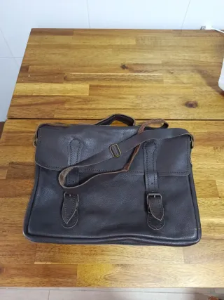 Bolso de cuero marrón, hecho a mano 35x25cm