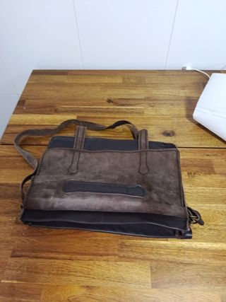 Bolso de cuero marrón, hecho a mano 35x25cm