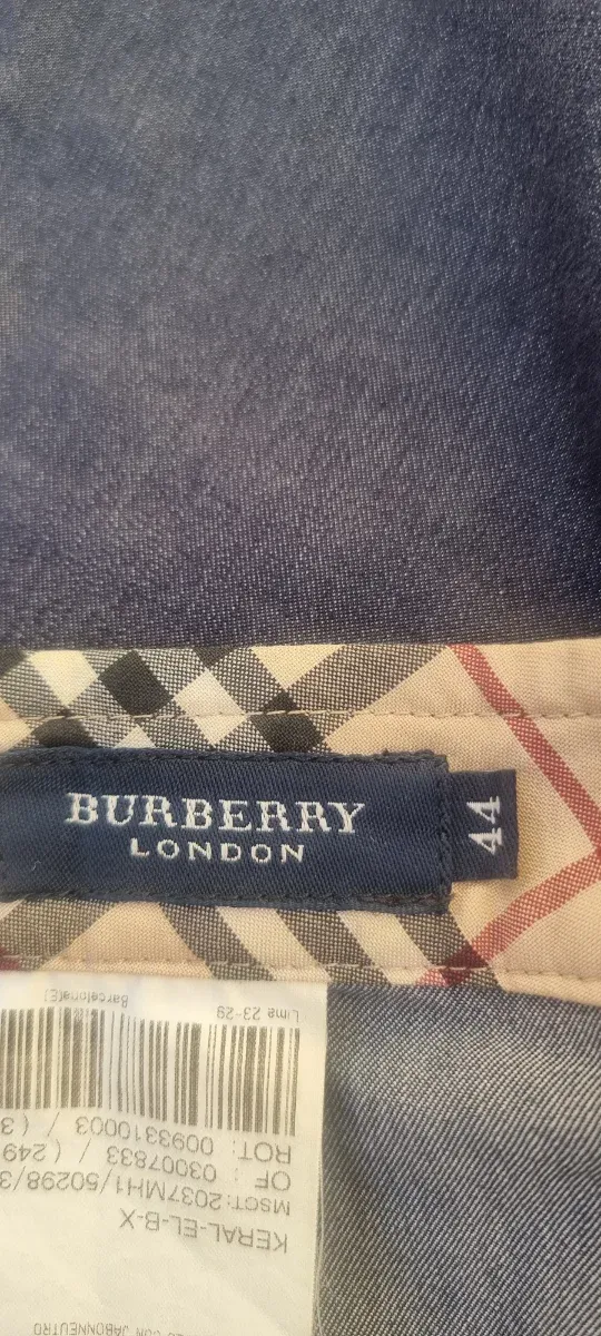 Pantalones Capri Burberry Mujer Azul Beige