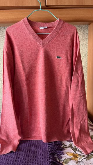 Jersey Lacoste V-Neck Rojo Hombre