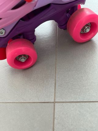 Patines 4 Ruedas Infantiles Rosa y Morado