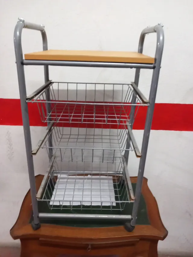 Carrito Auxiliar Cocina Madera Metal