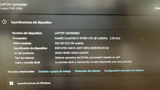 Lenovo Legión Y540 I7 16GB RAM Nvidia RTX 2060