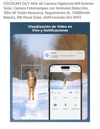 Cámara COCOCAM 4G Exterior SIM 2K