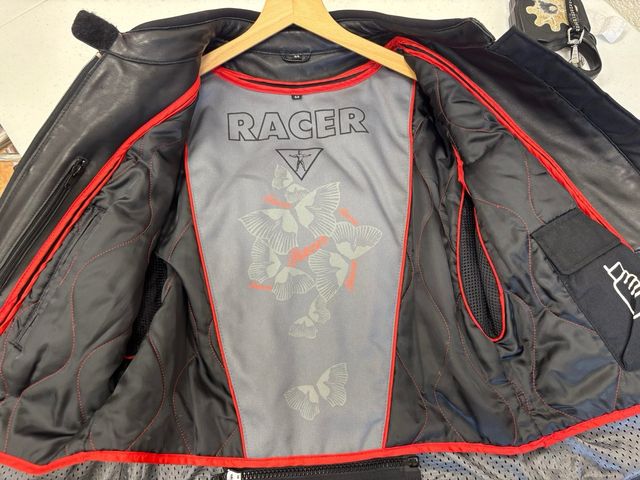 Chaqueta de piel Racer para moto