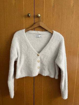 Cárdigan Bershka blanco XS