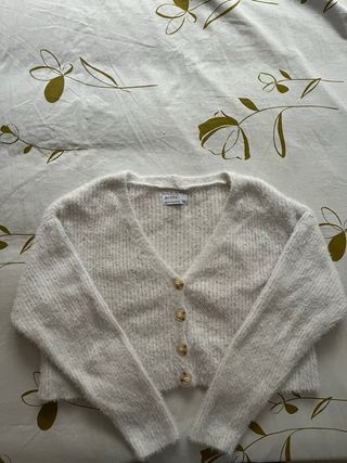 Cárdigan Bershka blanco XS