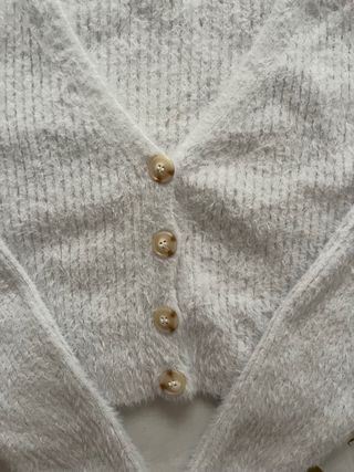 Cárdigan Bershka blanco XS