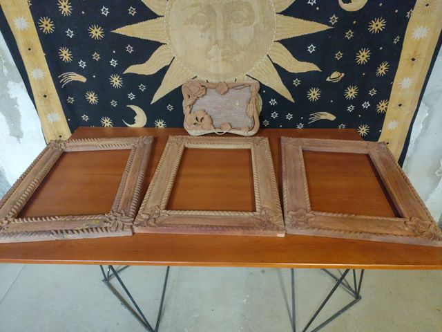 Lote 3 Marcos de Madera Tallados se regala pequeño