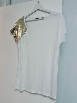 Camiseta Salsa lentejuelas doradas