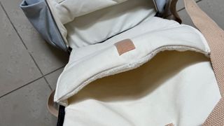 Mochila Miss Wood azul y beige