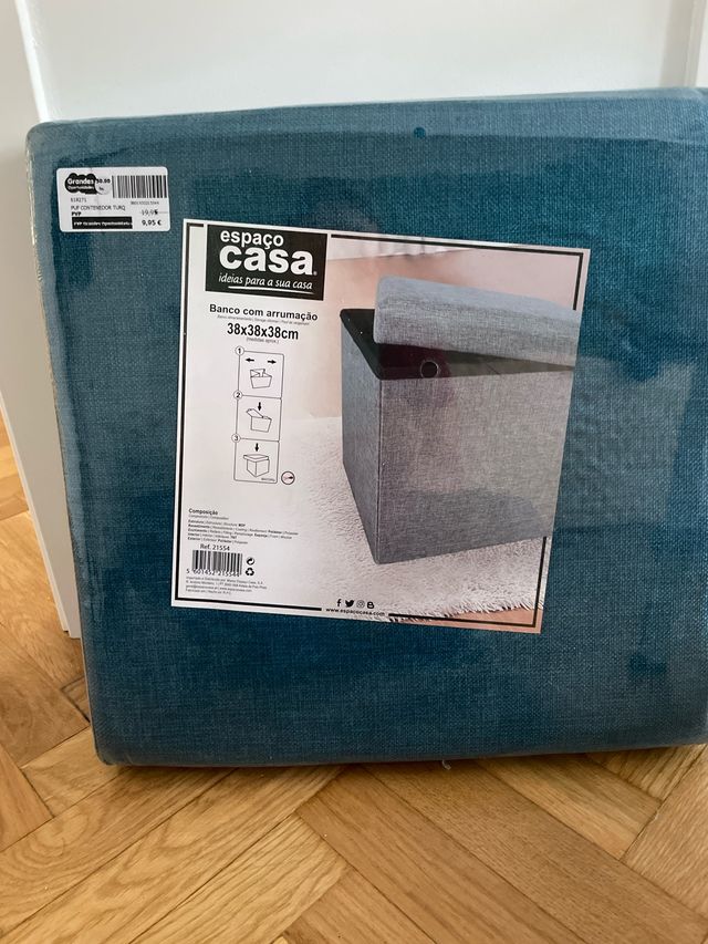 2 Puf Contenedor Espaço Casa Azul