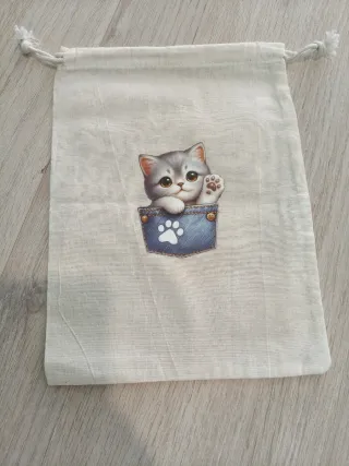 Bolsa de algodón con gatito