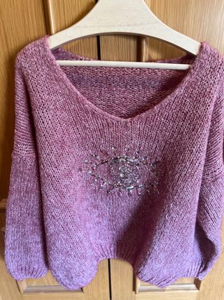 Jersey rosa con lentejuelas