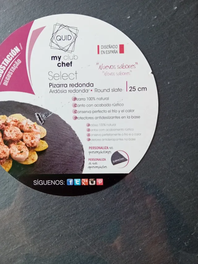 4 Platos de Pizarra Redondos