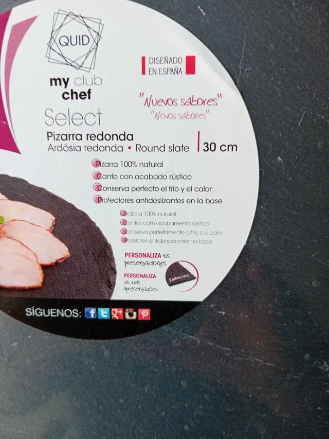 4 Platos de Pizarra Redondos