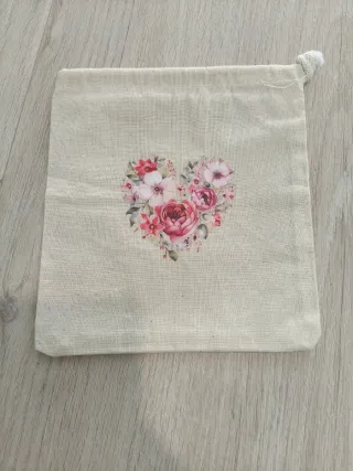 Bolsa de algodón con estampado floral