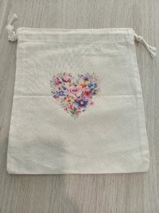 Bolsa de algodón con estampado floral