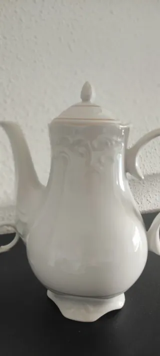 Juego de porcelana café/té blanco 12 tazas y plato