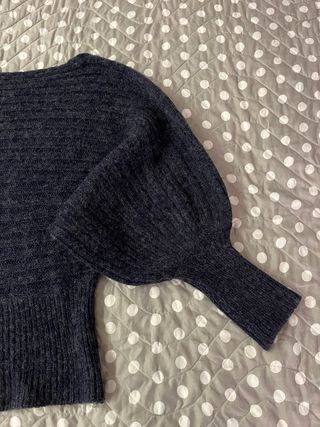 Maglia con maniche ampie blu/grigio