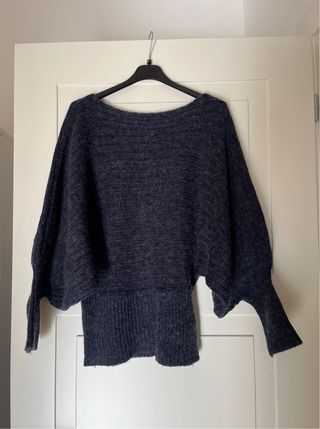 Maglia con maniche ampie blu/grigio