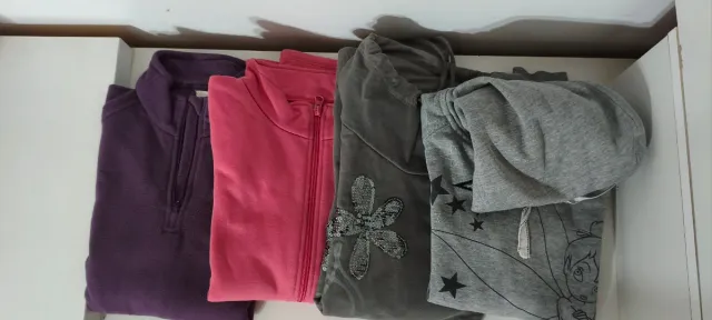 Lote 2 sudaderas, polar y chaqueta niña 12-14 años