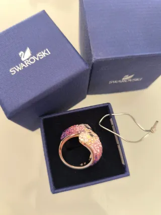 Anillo Swarovski Rosa y Blanco
