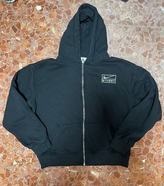 Felpa con cappuccio Nike x Stussy nera con zip