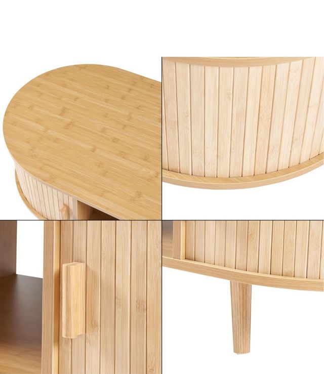 Mesa Centro Ovalada Bambú