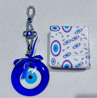 Colgante Ojo Turco Azul y Plateado