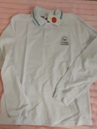 Polo manga larga Larrodé blanco