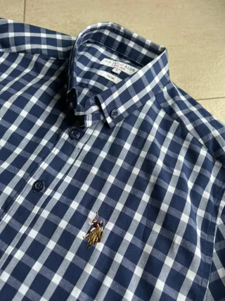 Camicia U.S. Polo Assn. Slim Fit Blu/Bianca S
