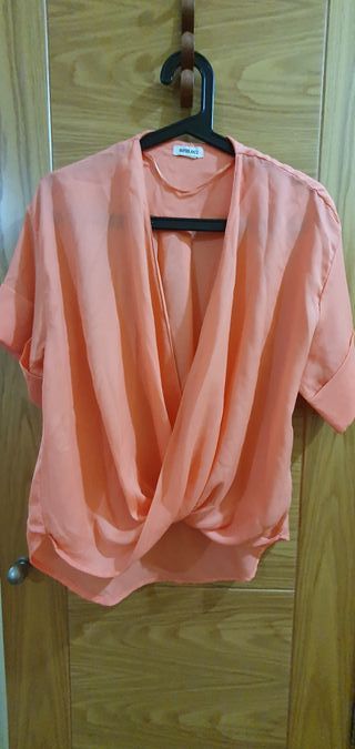 Blusa cruzada coral Suite Blanco Talla S