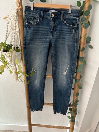 Pantalón vaquero ZARA mujer azul