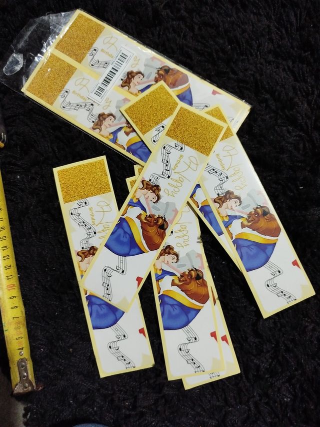 Pegatinas Bella y Bestia para botellas