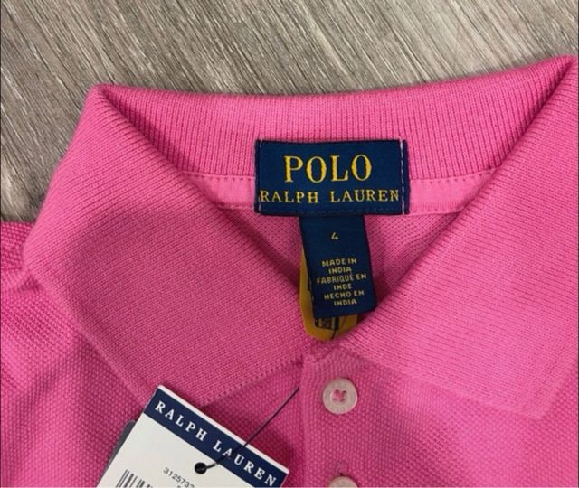 Polo Ralph Lauren Rosa Manga Curta Tamanho 4