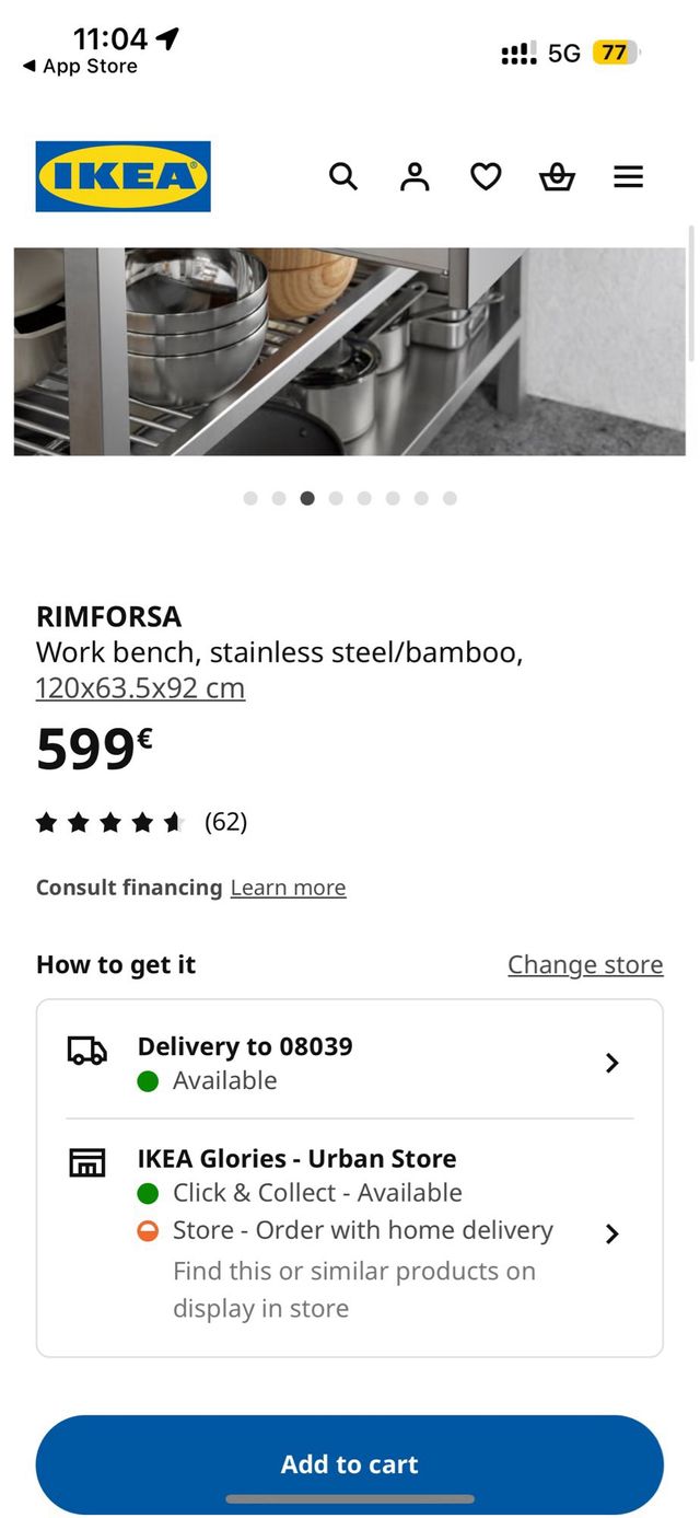 Tavolo RIMFORSA di IKEA: acciaio e legno super pregiati