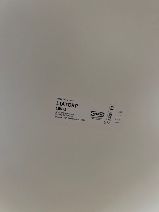 Mesita Ikea Cristal Madera Blanca