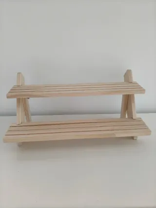 Expositor de madera de 2 niveles