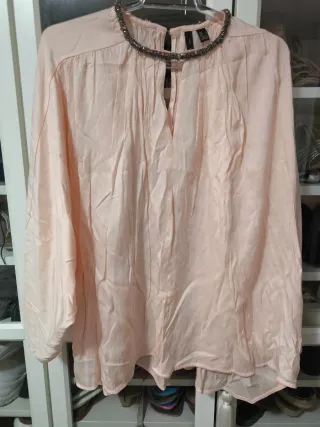 Blusa Mango rosa melocotón 